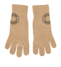 Burberry Logo Gloves, Cashmere, Brown, Sz M/L, 3*